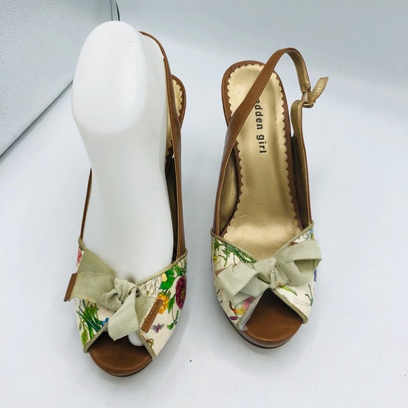 NEW MADDEN  GIRL GORGEOUS & UNIQUE PAINTED LEATHER HEELS NEVER WORN - Picture 4 of 16